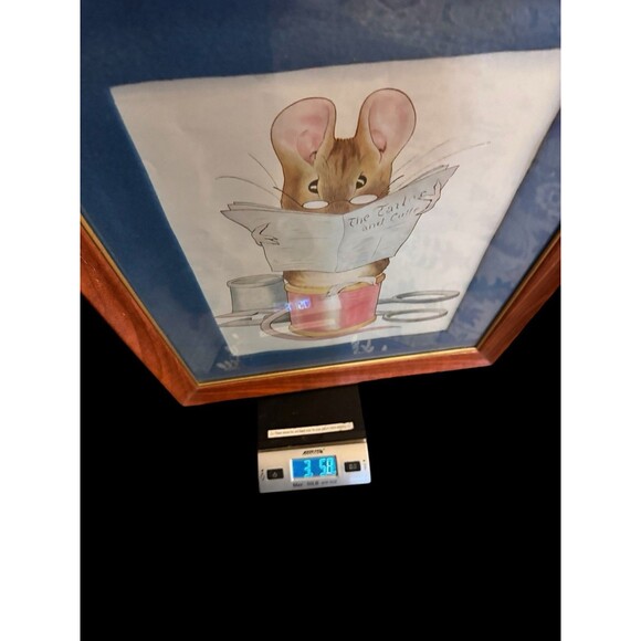 VTG 80s Tale of Peter Rabbit BIG Framed Wood Poster Nursery Mouse Wall Decor - Picture 6 of 9